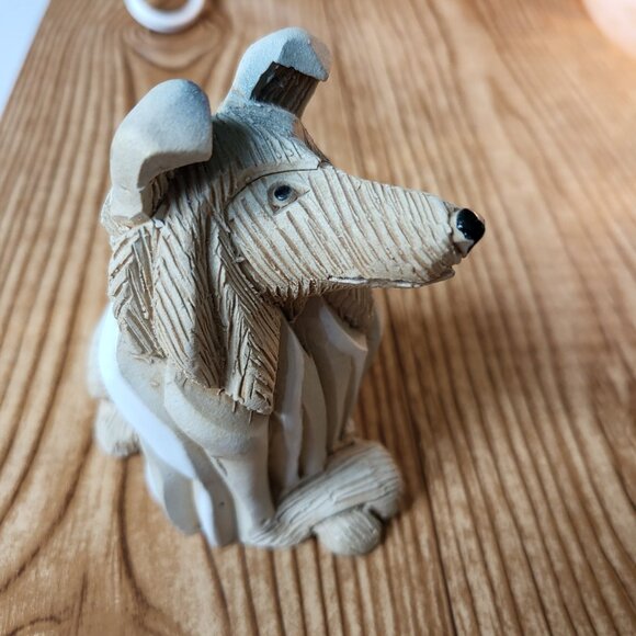 Vintage Artesania Rinconada Collie Dog figurine Handmade Uruguay Ceramic 3" tall - Picture 2 of 15